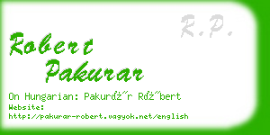 robert pakurar business card